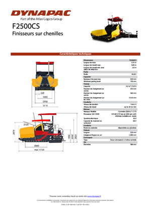 ट्रैक्ड एस्फाल्ट पेवर Dynapac F 2500 CS 