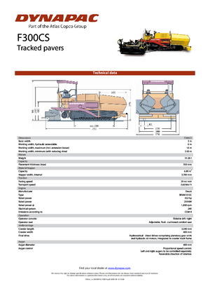 ट्रैक्ड एस्फाल्ट पेवर Dynapac F 300 CS