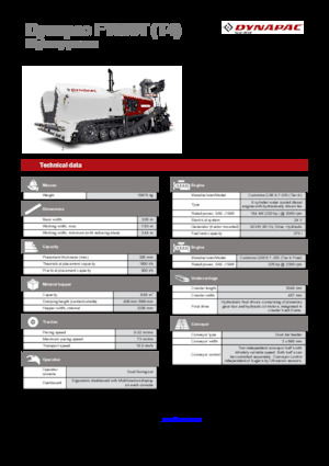 ट्रैक्ड एस्फाल्ट पेवर Dynapac F1000T