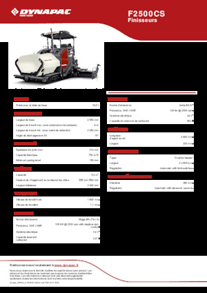 ट्रैक्ड एस्फाल्ट पेवर Dynapac F2500CS