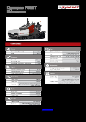 ट्रैक्ड एस्फाल्ट पेवर Dynapac F800T 