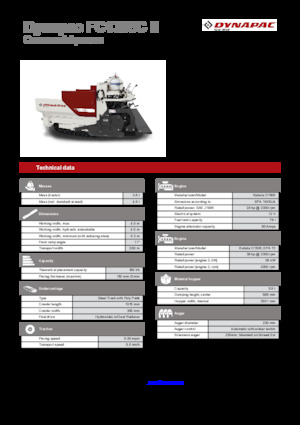 ट्रैक्ड एस्फाल्ट पेवर Dynapac FC1300C II