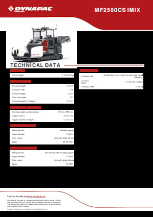 ट्रैक्ड एस्फाल्ट पेवर Dynapac MF2500CS IMIX