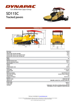 ट्रैक्ड एस्फाल्ट पेवर Dynapac SD 115 C