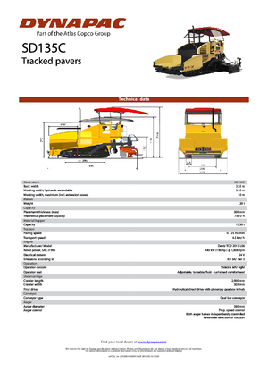 ट्रैक्ड एस्फाल्ट पेवर Dynapac SD 135 C