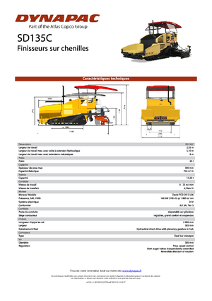 ट्रैक्ड एस्फाल्ट पेवर Dynapac SD 135 C