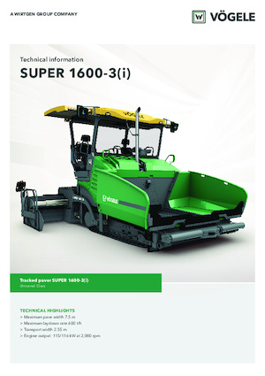 ट्रैक्ड एस्फाल्ट पेवर Vögele Super 1600-3i