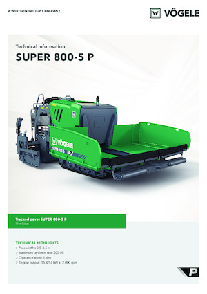 ट्रैक्ड एस्फाल्ट पेवर Vögele SUPER 800-5 P