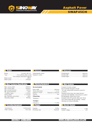 व्हील्ड एस्फाल्ट पेवर Sinoway SWAP45CH