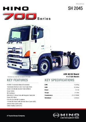 ट्रक ट्रैक्टर - ट्रैक्टर यूनिट Hino 700 SH 2045 4x2