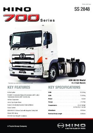 ट्रक ट्रैक्टर - ट्रैक्टर यूनिट Hino 700 SS 2848 6x4