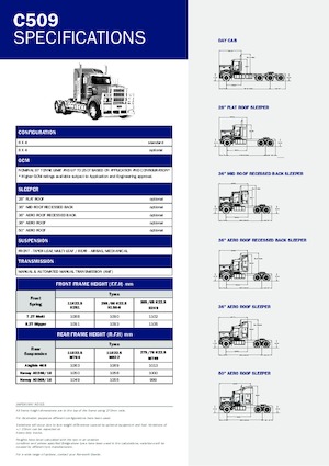 ट्रक ट्रैक्टर - ट्रैक्टर यूनिट Kenworth C509 Day Cab MX 15 6x4