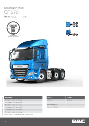 ट्रक ट्रैक्टर - ट्रैक्टर यूनिट DAF CF 530 FTG SC