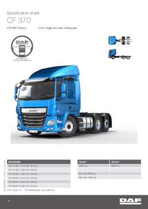 ट्रक ट्रैक्टर - ट्रैक्टर यूनिट DAF CF 530 FTR SLEEPER CAB