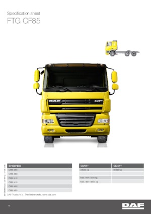 ट्रक ट्रैक्टर - ट्रैक्टर यूनिट DAF CF 85.360 FTG SLEEPER CAB
