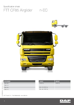 ट्रक ट्रैक्टर - ट्रैक्टर यूनिट DAF CF 85.510 FTT Airglider SLEEPER CAB
