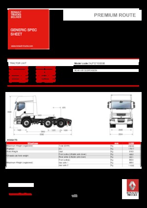 ट्रक ट्रैक्टर - ट्रैक्टर यूनिट Renault PREMIUM 430.25 6X2 LD TML