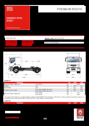 ट्रक ट्रैक्टर - ट्रैक्टर यूनिट Renault PREMIUM 460.19 4X2 LD T OPTIFUEL