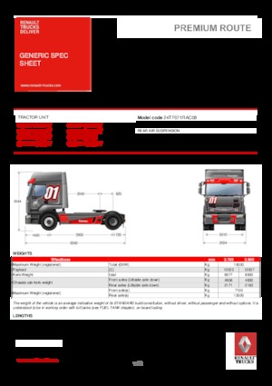 ट्रक ट्रैक्टर - ट्रैक्टर यूनिट Renault PREMIUM 460.19 4X2 LD T TRUCK RACING