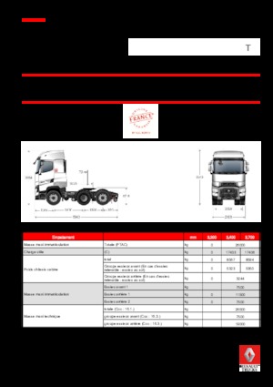 ट्रक ट्रैक्टर - ट्रैक्टर यूनिट Renault T 440.26 HIGHCAB 6X2 T TAG E6 (LHD)