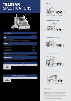 ट्रक ट्रैक्टर - ट्रैक्टर यूनिट Kenworth T610SAR 600mm Aero roof MX 15 6x4