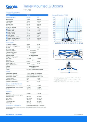 ट्रक माउंटेड आर्टिकुलेटिंग बूम लिफ्ट Genie TZ™-50