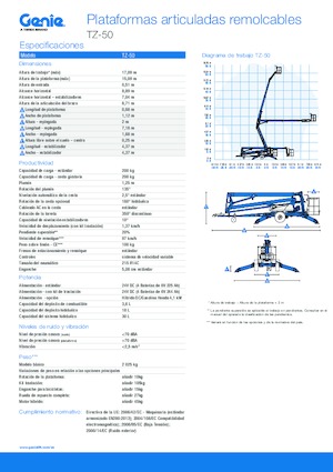 ट्रक माउंटेड आर्टिकुलेटिंग बूम लिफ्ट Genie TZ™-50