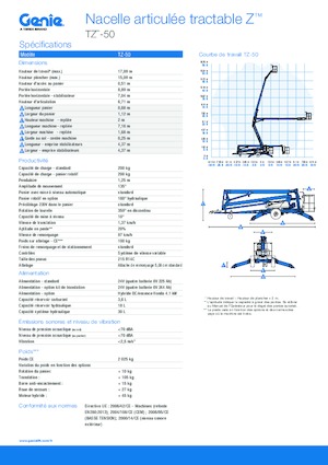 ट्रक माउंटेड आर्टिकुलेटिंग बूम लिफ्ट Genie TZ™-50