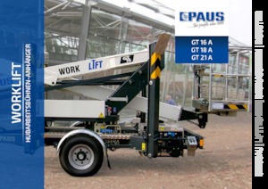 ट्रेलर माउंटेड आर्टिकुलेटिंग बूम लिफ्ट Paus Worklift GT 21 A