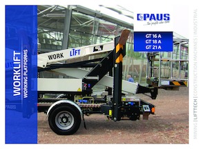 ट्रेलर माउंटेड आर्टिकुलेटिंग बूम लिफ्ट Paus Worklift GT 21 A