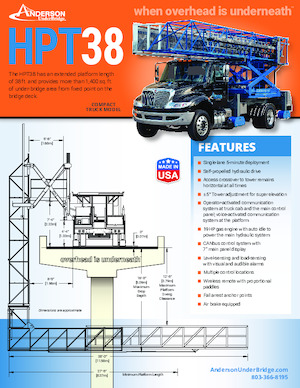 ट्रेलर माउंटेड आर्टिकुलेटिंग बूम लिफ्ट Anderson Hydra Platforms HPT 38