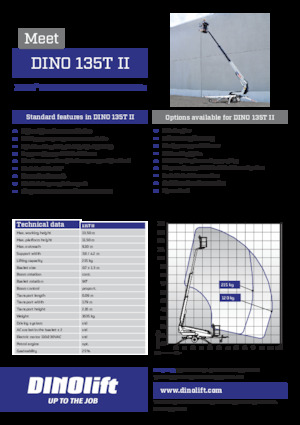 ट्रेलर माउंटेड टेलीस्कोपिक बूम लिफ्ट Dino Lift Dino 135T II