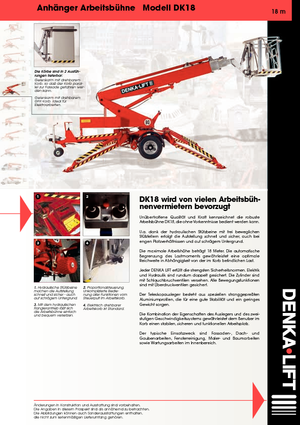 ट्रेलर माउंटेड टेलीस्कोपिक बूम लिफ्ट Denka-Lift - Rothlehner DK 18