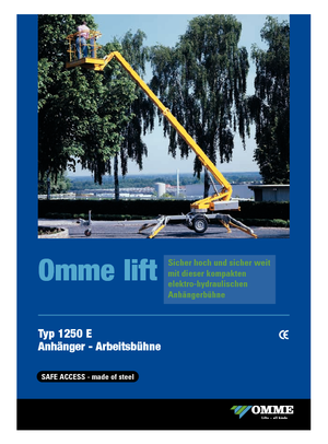 ट्रेलर माउंटेड टेलीस्कोपिक बूम लिफ्ट OMMELIFT Omme 1250 EBZ