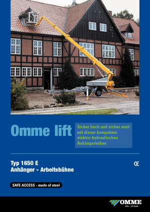 ट्रेलर माउंटेड टेलीस्कोपिक बूम लिफ्ट OMMELIFT Omme 1650EB