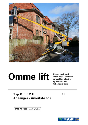 ट्रेलर माउंटेड टेलीस्कोपिक बूम लिफ्ट OMMELIFT Omme Mini12EBJ