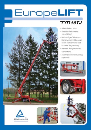 ट्रेलर माउंटेड टेलीस्कोपिक बूम लिफ्ट EuropeLift TM 16 TJ