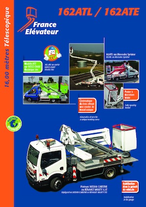 ट्रक माउंटेड टेलीस्कोपिक बूम लिफ्ट France Elévateur 162 ATL i