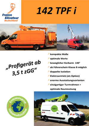 ट्रक माउंटेड टेलीस्कोपिक बूम लिफ्ट France Elévateur 142 TPF
