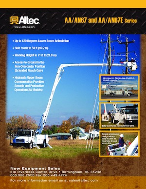 ट्रेलर माउंटेड आर्टिकुलेटिंग बूम लिफ्ट Altec AN67E