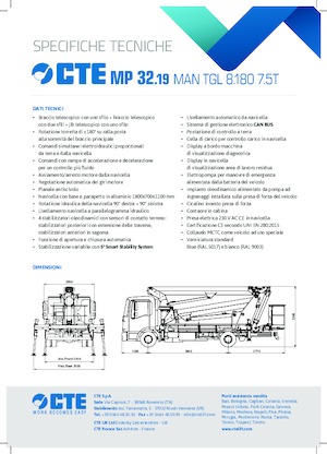 ट्रक माउंटेड टेलीस्कोपिक बूम लिफ्ट CTE MP 32.19
