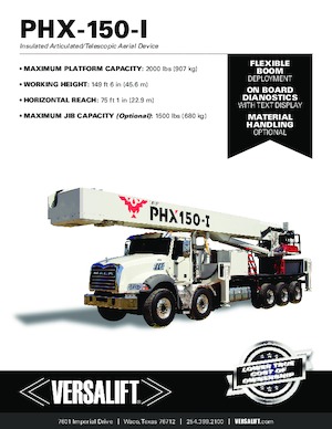 ट्रेलर माउंटेड आर्टिकुलेटिंग बूम लिफ्ट Versalift PHX-150-I (PHOENIX)