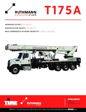 ट्रेलर माउंटेड आर्टिकुलेटिंग बूम लिफ्ट Versalift Ruthmann T175A 