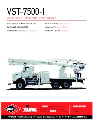 ट्रेलर माउंटेड आर्टिकुलेटिंग बूम लिफ्ट Versalift VST-7500-I