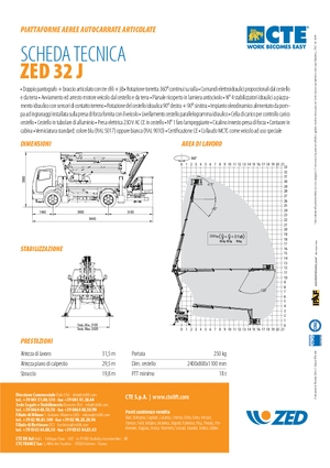 ट्रेलर माउंटेड आर्टिकुलेटिंग बूम लिफ्ट CTE ZED 32 J