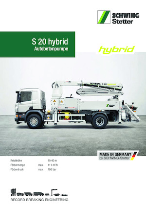 ट्रक-माउंटेड कंक्रीट पंप SCHWING-Stetter S 20 Hybrid