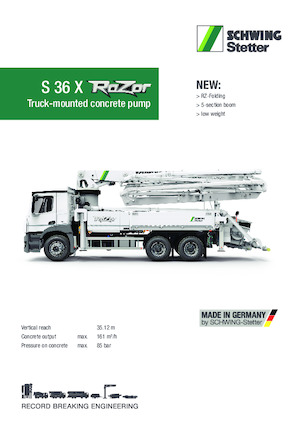 ट्रक-माउंटेड कंक्रीट पंप SCHWING-Stetter S 36 X RaZor