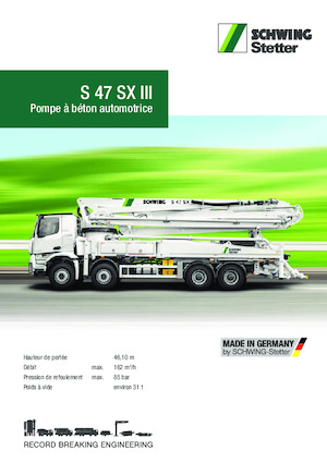 ट्रक-माउंटेड कंक्रीट पंप SCHWING-Stetter S 47 SX III