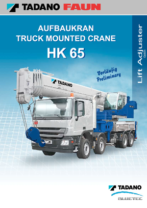 ट्रक-माउंटेड टेलीस्कोपिक क्रेन Tadano HK 65