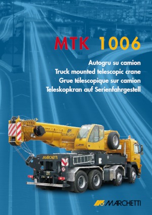 ट्रक-माउंटेड टेलीस्कोपिक क्रेन Marchetti MTK 1006